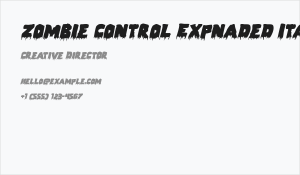Zombie Control Expnaded Italic Business Card