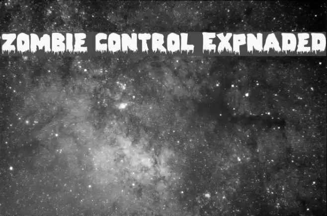 Zombie Control Expnaded Font examples