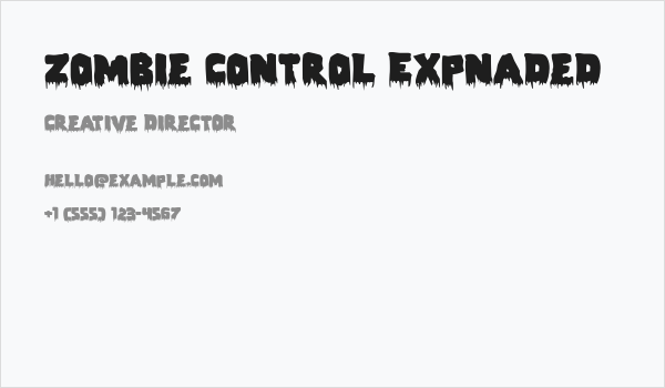 Zombie Control Expnaded Business Card