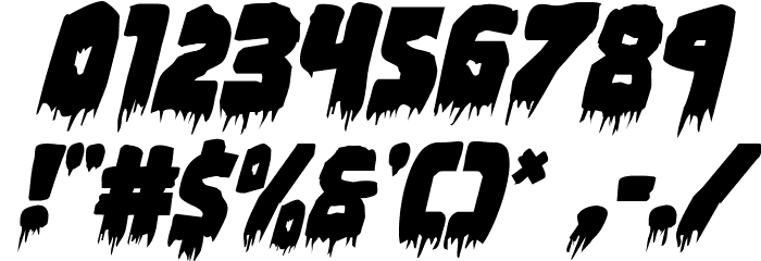 Zombie Control Italic Font OTHER CHARS
