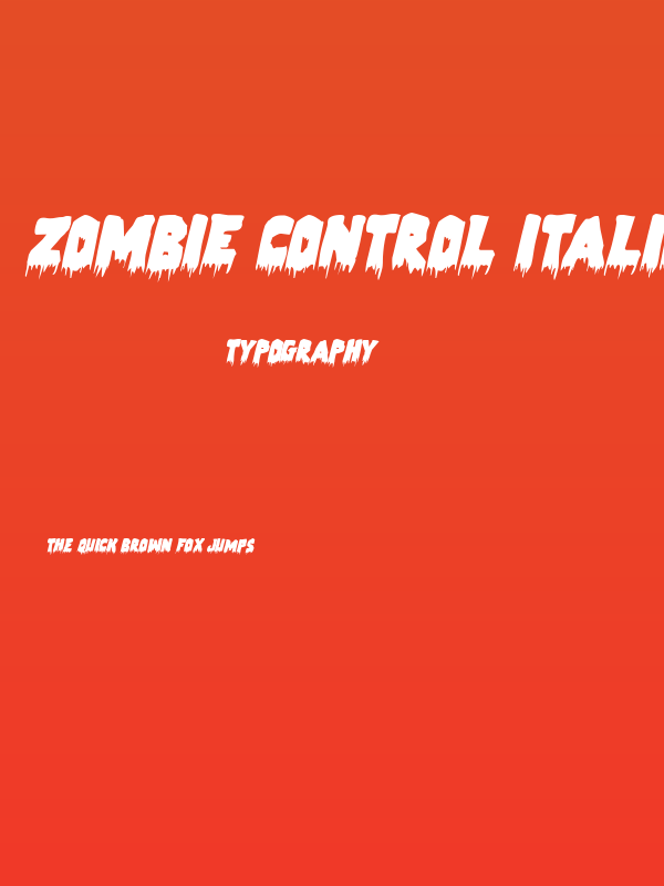 Zombie Control Italic Poster