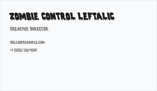 Zombie Control Leftalic Business Card