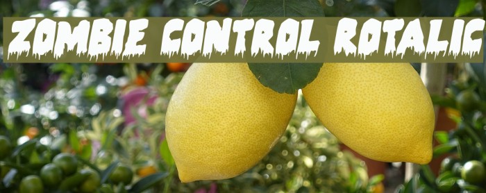 Zombie Control Rotalic Font examples