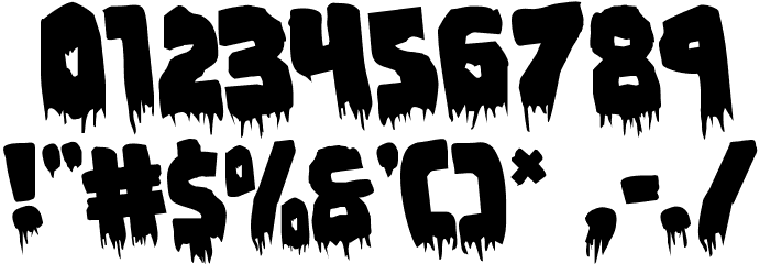 Zombie Control Rotated Font OTHER CHARS
