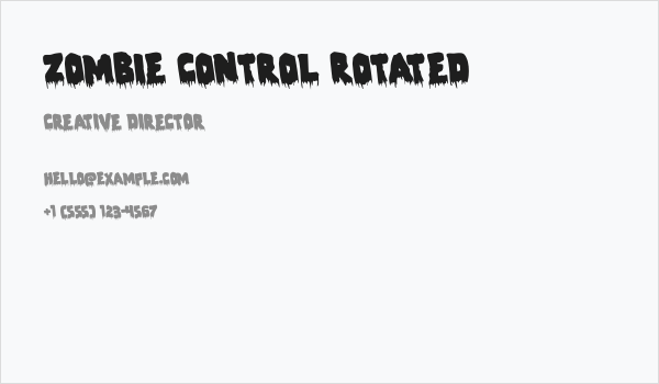 Zombie Control Rotated Business Card