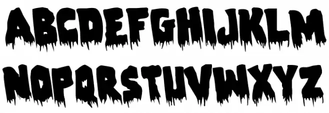 Zombie Control Rotated Schriftart Kleinbuchstaben