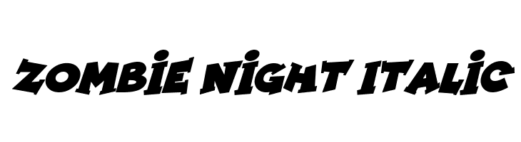 Zombie Night Italic  les polices de caractères gratuit tlcharger