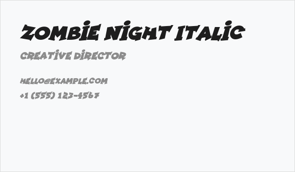 Zombie Night Italic Business Card