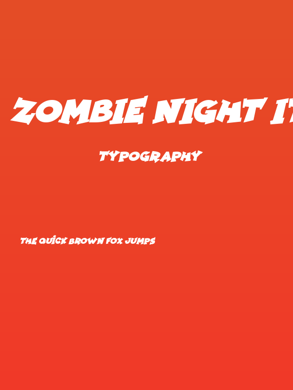 Zombie Night Italic Poster