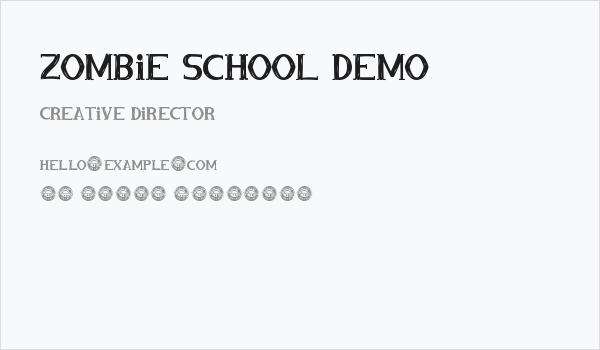 Zombie School Demo Business Card