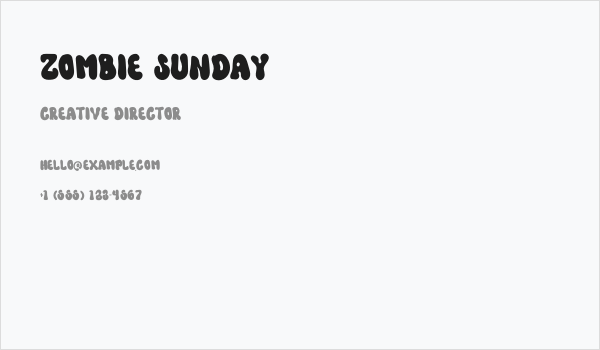 Zombie Sunday Business Card