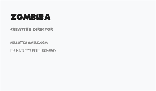 ZombieA Business Card