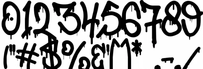 Zombies Coming Graffiti Font OTHER CHARS