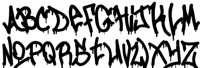 Zombies Coming Graffiti خط أحرف كبيرة