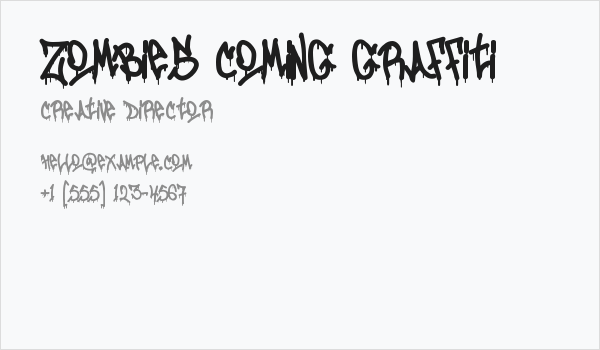 Zombies Coming Graffiti Business Card