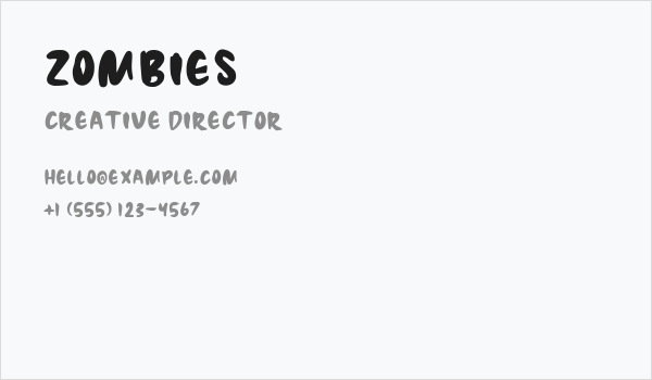 Zombies Business Card
