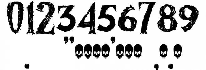 Zombified Font OTHER CHARS