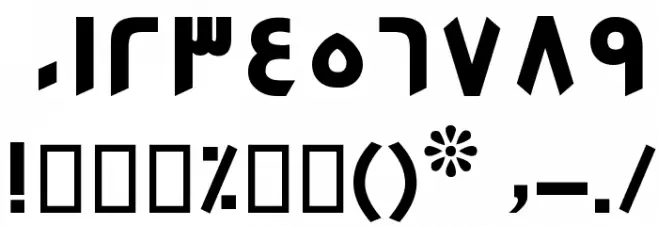 Zomorrod Font Alte caractere
