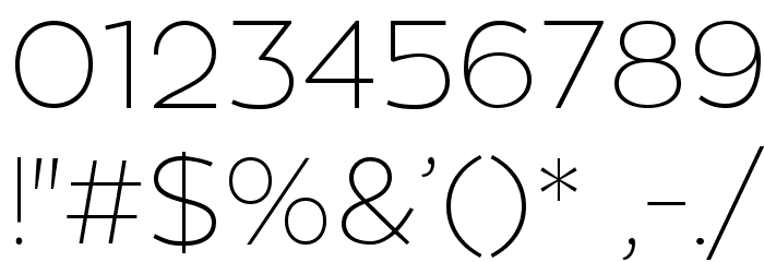 ZonaPro-Thin Font OTHER CHARS