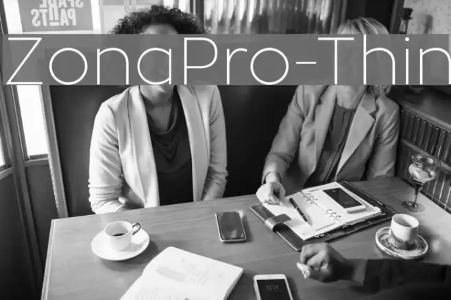 ZonaPro-Thin Schriftart examples