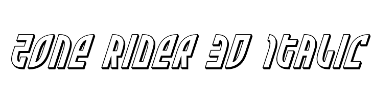 Zone Rider 3D Italic  font caratteri gratis