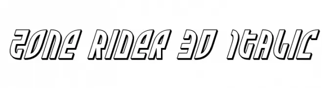 Zone Rider 3D Italic  font caratteri gratis