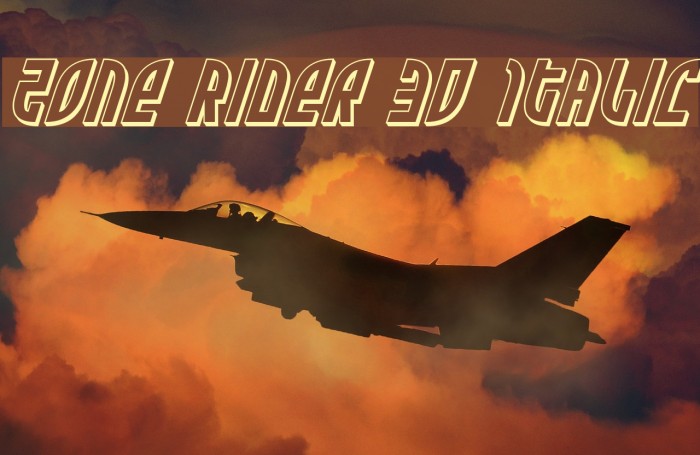 Zone Rider 3D Italic Font examples