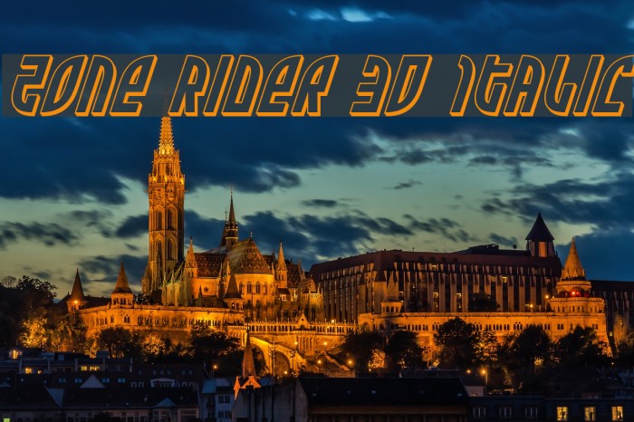 Zone Rider 3D Italic Font examples