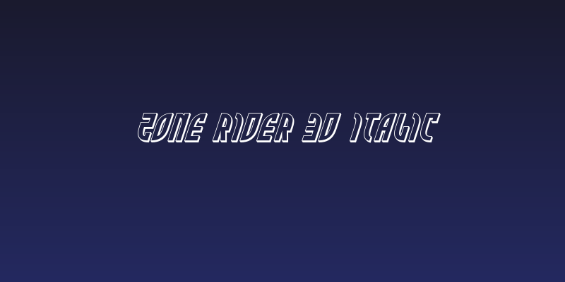 Zone Rider 3D Italic Social Header