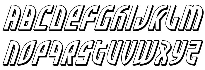 Zone Rider 3D Italic Font LOWERCASE