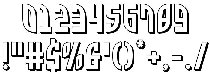 Zone Rider 3D Font OTHER CHARS