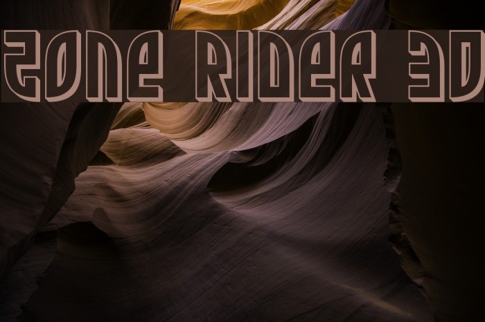 Zone Rider 3D Font examples