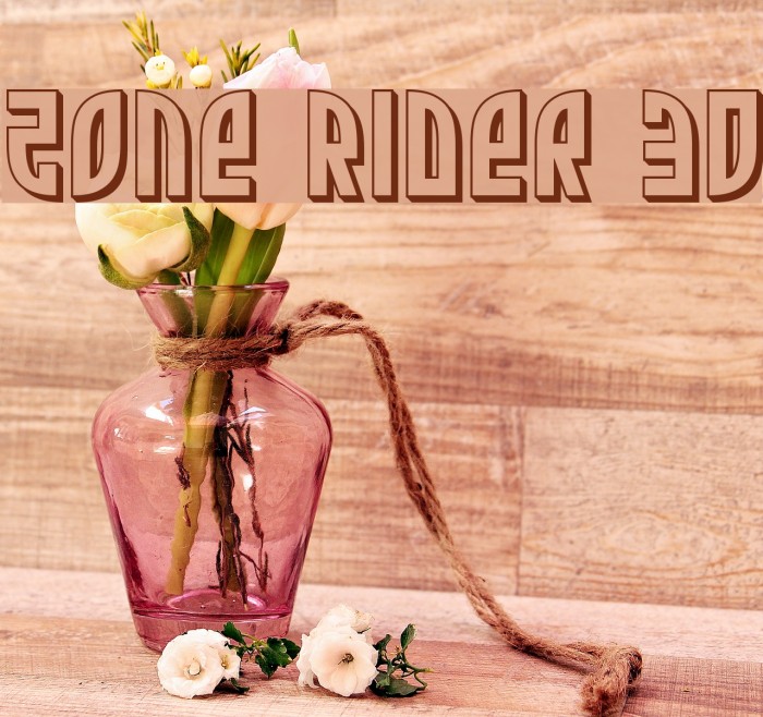 Zone Rider 3D Font examples