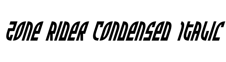 Zone Rider Condensed Italic Font