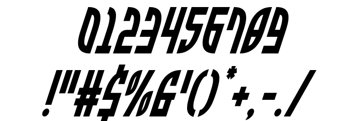 Zone Rider Condensed Italic Font OTHER CHARS