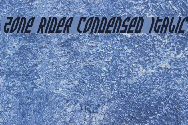 Zone Rider Condensed Italic Example 3