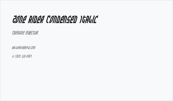Zone Rider Condensed Italic Business Card