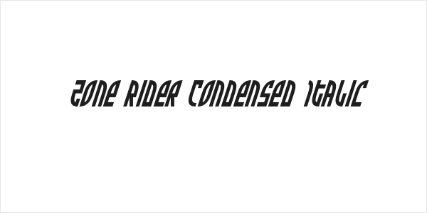 Zone Rider Condensed Italic Logo