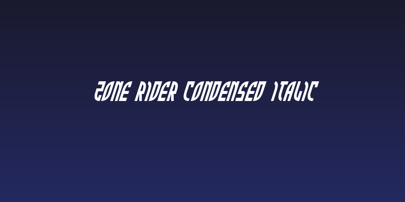 Zone Rider Condensed Italic Social Header