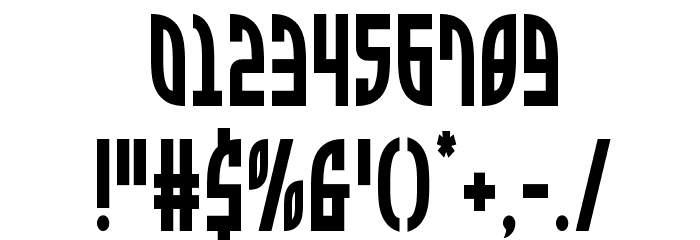 Zone Rider Condensed Font OTHER CHARS