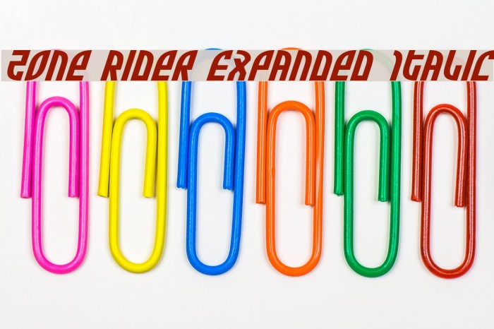 Zone Rider Expanded Italic Font examples