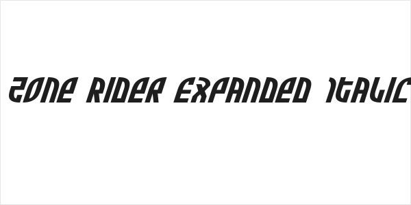 Zone Rider Expanded Italic Logo