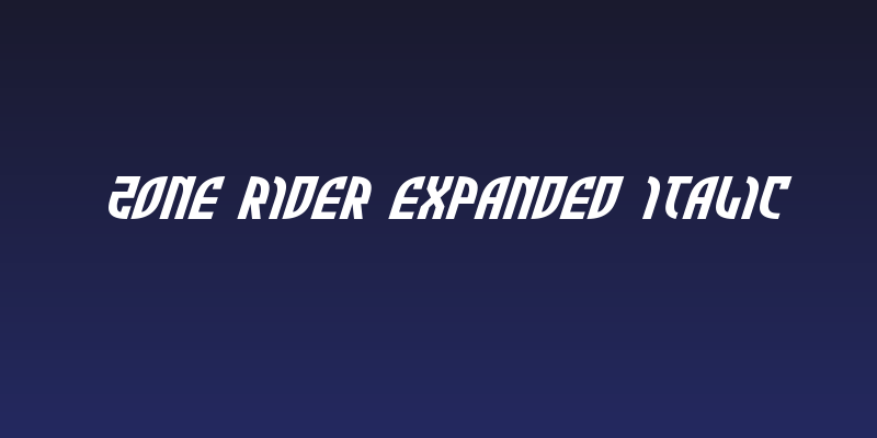 Zone Rider Expanded Italic Social Header