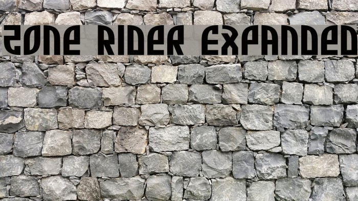 Zone Rider Expanded Font examples