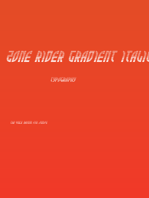 Zone Rider Gradient Italic Poster