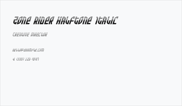 Zone Rider Halftone Italic Business Card