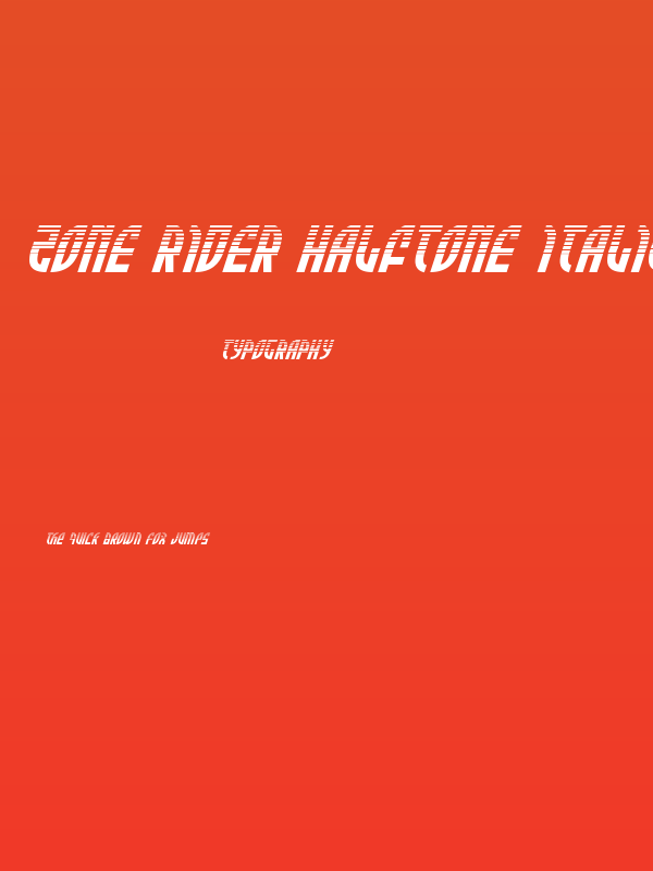 Zone Rider Halftone Italic Poster