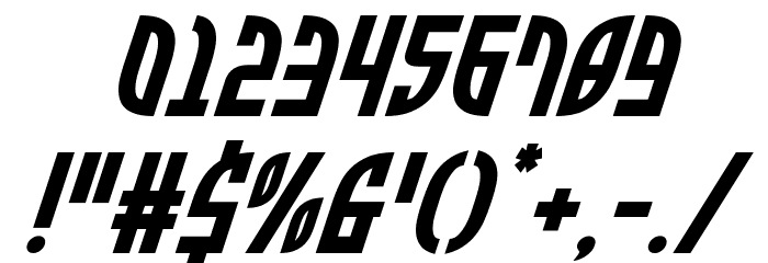 Zone Rider Italic Font OTHER CHARS