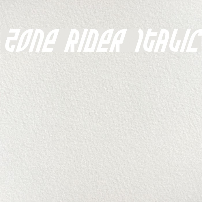 Zone Rider Italic Font examples