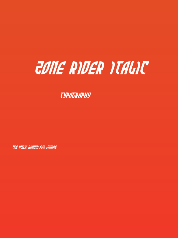 Zone Rider Italic Poster
